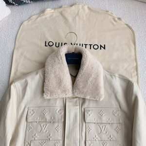 Louis Vuitton Off-White Bomber Jacket with Shearling Collar